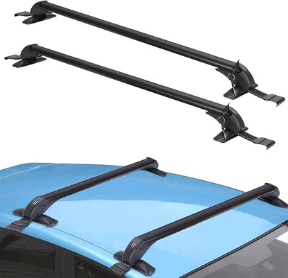 Universal Roof Rack,43'' Car Top Roof Rack Cross Bar Luggage Carrier with Anti-Theft Lock,Adjustable Window Frame Roof Bars for Bare Roof Luggage Rack,Sboards,Kayaks,Canoes, Bikes,220LBS Black