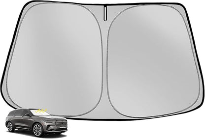 Windshield Sun Shade for 2024-2025 Lincoln Nautilus Foldable Sun Sunshade for Car Front Window Blocks UV Rays and Heat Automotive Interior Protector Custom Fit Accessories