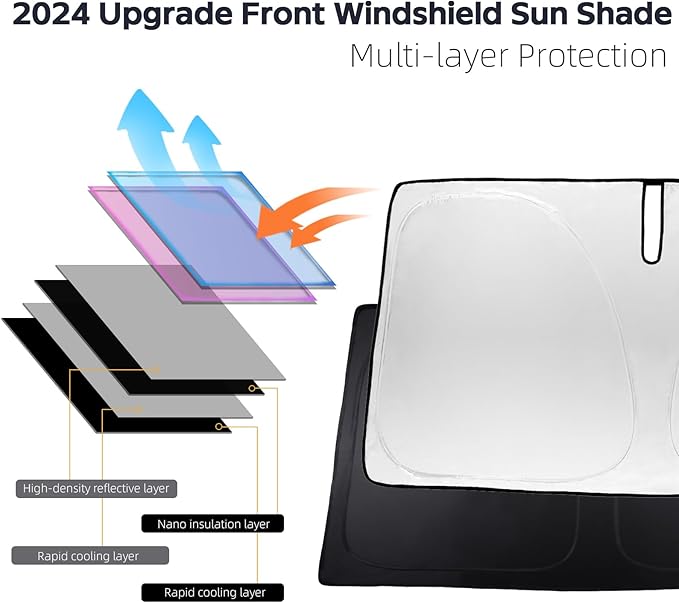 for Charger 2025 Windshield Cover Sunshade Foldable Shield for Dodge Charger 2023 2024, for Dodge Challenger 2006-2022 Front Window Sun Shades UV Protector 240T Reflective Sun Visor Accessories