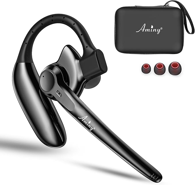 Wireless Bluetooth Headset with AI Noise Cancelling, 30Hrs Talk Time & Ultra Comfort - Hands-Free Earphones for Truck Drivers, Office, Home (V5.3)