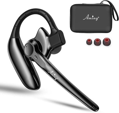 Wireless Bluetooth Headset with AI Noise Cancelling, 30Hrs Talk Time & Ultra Comfort - Hands-Free Earphones for Truck Drivers, Office, Home (V5.3)