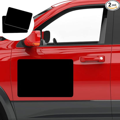 2 Pack Blank Car Door Magnet Sticker, Rounded Corners Magnetic Vehicle Sign, Perfect Magnet for Car to DIY Advertise Business and Cover Company Logo, Personalized Magnet Decal 18"x12" Black