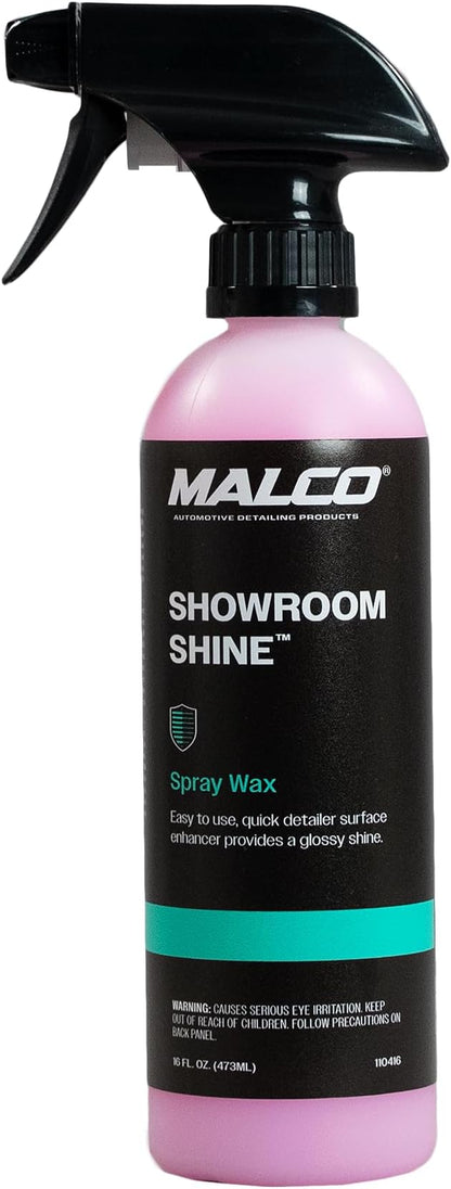 Malco Showroom Shine Spray Car Wax – Best Car Wax Spray for Professional Finish/Easy to Use Instant Detailer/Cleans and Waxes Painted Surfaces, Metal and Glass / 16oz. (110416)