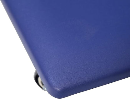 Roller Seat 360 Degree Rotating Low Stool with Wheel Chair PU Leather Universal Swivel Wheels Stool for Home Office Fitness and Garage (Rectangle Blue)