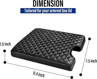 Center Console Cover for Ford F150 2015-2022, F250 F350 F450 F550 2017-2022, PU Leather Car Interior Accessories, Armrest Cover Middle Console Box Lid Protector Pad (40/20/40 Jump Seat Only), Black