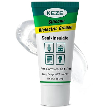 Keze Dielectric Grease for Electrical Connectors Automotive Marine Tune Up Dialectical Grease Spark Plug Boot Battery Terminal Electric Grasa Corrosion Salt Dirt Inhibitor, 1 Oz-1 Pack