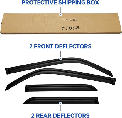 Window Visors Rain Guards for 2010-2024 Toyota 4Runner, Out-Channel Window Vent Wind Deflectors Visors Shades for 10-24 4 Runner