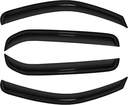 4pc Sun Rain Guards Window Visor Wind Deflector Compatible with Nissan Xterra 2005-2015 Smoke