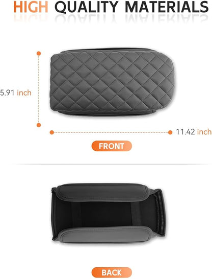 CDEFG for Chevrolet Trax 2024-2025 Center Console Cover Armrest Box Cover for Chevy Trax (LS, 1RS, LT, 2RS, ACTIV) Accessories Arm Rest Protector Leather Checkered Padded Side Pocket