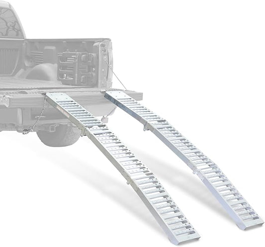 Rockland 72" x 9" Tri-Fold Steel Truck Ramps, 1000 LBS Capacity, Folding Trailer Ramps for Motorcycles, Ebikes, Dirtbikes and ATVs, Heavy Duty Loading Ramps for Trailer Pickup Truck, 2 Pcs