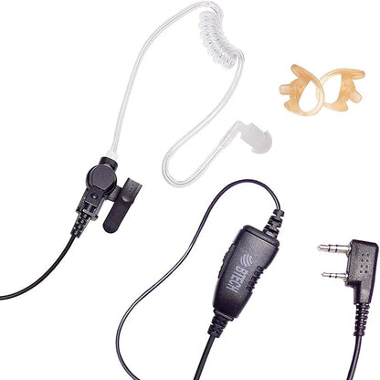 BTECH QHM07 Platinum Series Noise-Cancelling Earpiece with in-line PTT & Microphone for K1 Radios Like BaoFeng, Kenwood Radios (Includes Earmolds and Earbud, 1 Pack)