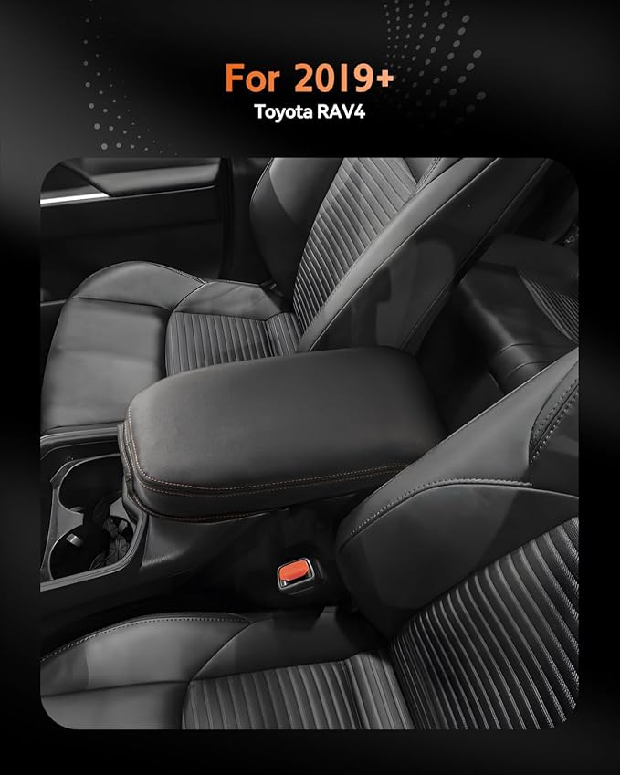 CDEFG for Toyota RAV4 2019-2025 Center Console Cover Armrest Box Cover for RAV4 (LE, XLE, XLE Premium, Limited) 2020 2021 2022 2023 2024 2025 Accessories Arm Rest Protector