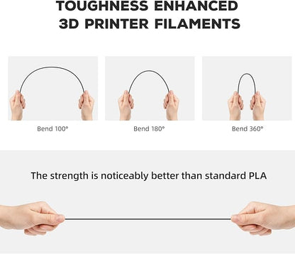 FLASHFORGE PLA Filament 1.75mm, 3D Printer Filament 1kg (2.2lbs) Spool, Dimensional Accuracy +/- 0.02mm, 3D Printing Filament Easy to Use and Fits for Most FDM 3D Printers (Black)
