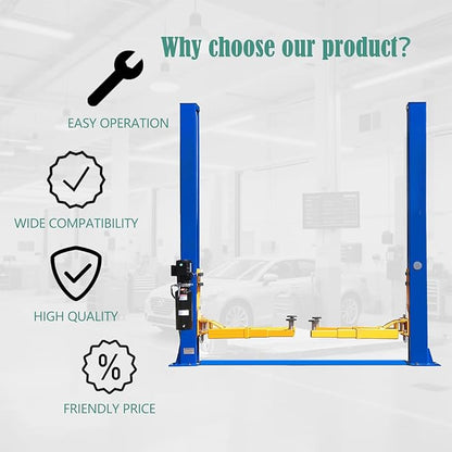 Car Lift Single/2 Post Auto Lifts, 6200/9000/10000LBS Capacity, 240V Hydraulic Truck Hoist, Heavy Duty Auto Lift with Safety Locks for Home Garage (9000LBS 2 Post, 1)