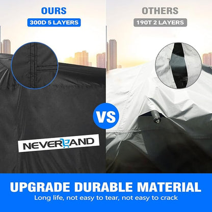 NEVERLAND ATV Cover Oxford Cloth Heavy,Compatible with Polaris Sportsman Yamaha Grizzly Honda FourTrax Kawasaki KFX Wheel Car with Air Vents Reflective Strips and Buckle Straps Length up to 82 inches