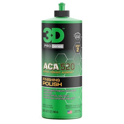 3D ACA 520 Finishing Polish - 32oz - Step 2 Body Shop Finishing Polish - Easy Clean Up, Superior Finish, No Fillers - True Paint Correction - Alpha Ceramic Alumina