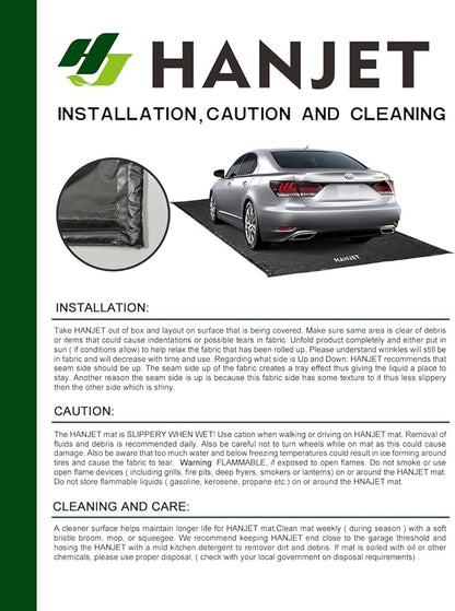 Garage Floor Mat for Under Car Oil Containment Mat for Snow, Mud, Rain - 7' 9" x 18', Black
