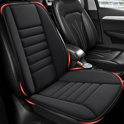 MYFAMIREA Car Seat Cushion and Back Support Pillow 1.2'' Thick Memory Foam Desk Chair Cushion Back Support for Automotive Seat Driver, Travel, Leg and Back Pain Relief, Washable, Adjustable, Black
