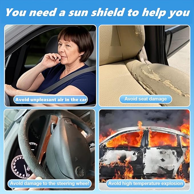 Windshield Sun Shade for Altima 2019-2025 Custom Fit Foldable Front Window Sunshade Sun Visor Protector Block UV Rays Keep Your Car Cooler for
