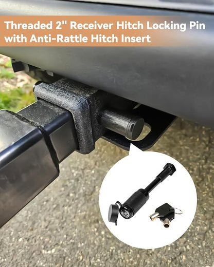 Bike Rack Hitch with Lock, 2 Bike Rack for Car SUV RV Camper Truck Trailer, Hitch Bike Rack for Fat Tire, Mountain Bikes, EBikes and EMTB, 180 lbs Capacity Bike Carrier for 2" Receiver
