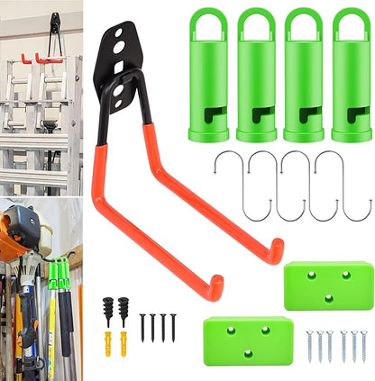 4 Pack Garage Storage Hooks Attachment for Ego Power Multihead System | Battery Mount Holder for Ego 56v Trimmer and Edger | Garage Hooks for Hanging Bike, Garden Tools