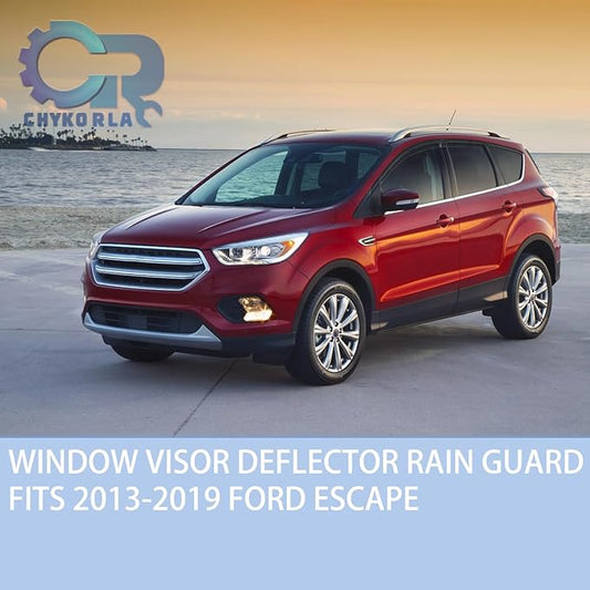 Rain Guards Fit for 2013-2019 Ford Escape, Tape-On Window Visors Shield, Smoke Tinted Vent Guard Deflector, Outside Mount Vent Visors,2013 2014 2015 2016 2017 2018 2019