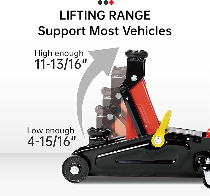 2-Ton (4000 lbs) Hydraulic Trolley Garage Service/Floor Jack with Blow Mold Carrying Storage Case for sedans and Pickup Trucks Home and Workshop Vehicle Maintenance