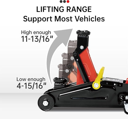 2-Ton (4000 lbs) Hydraulic Trolley Garage Service/Floor Jack with Blow Mold Carrying Storage Case for sedans and Pickup Trucks Home and Workshop Vehicle Maintenance