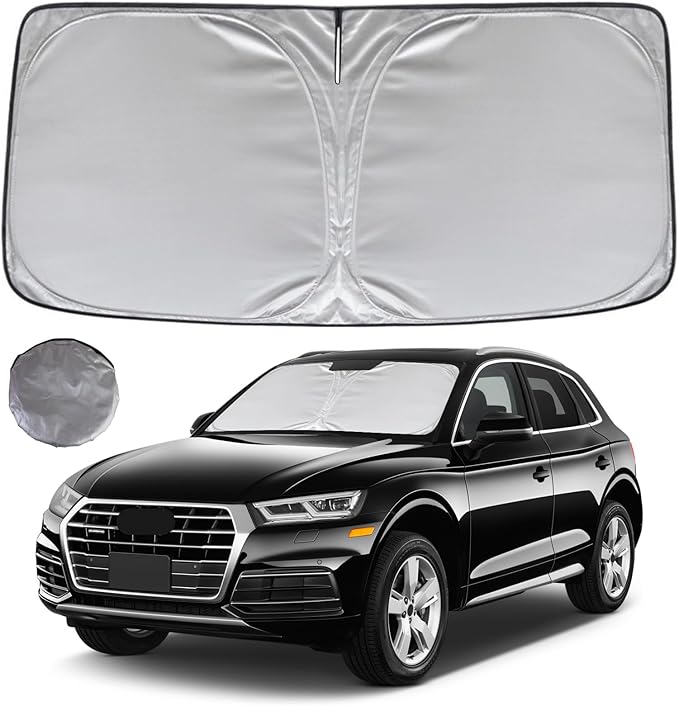 KAYZT Windshield Sun Shade for 2018-2025 2026 Audi Q5 SUV Foldable Sunshade Front Window Custom Fit Car Accessories