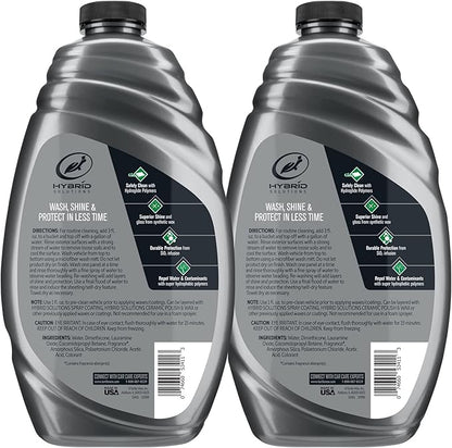 Turtle Wax 53888 Hybrid Solutions Ceramic Wash and Wax, Easy Clean Ceramic Infused Formula Removes Dirt and Grime, Long Lasting Shine and Protection for Cars, Trucks and More, 48 oz. (Pack of 2)