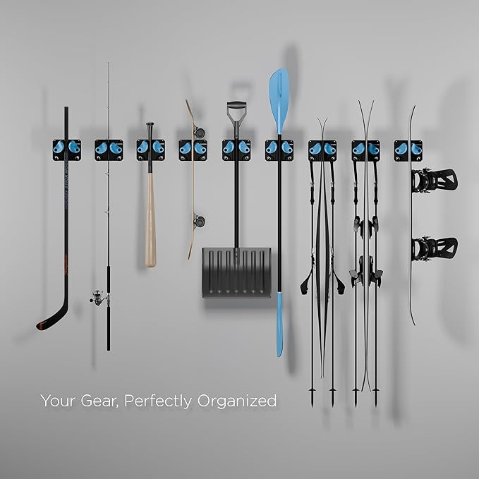 Ultimate Ski & Snowboard Wall Rack | Secure, Non-Slip Storage | Fits Any Ski/Board | Garage Organization | Ski Storage Rack | Snowboard Storage Rack | Winter Gear Organizer | 2 Pck