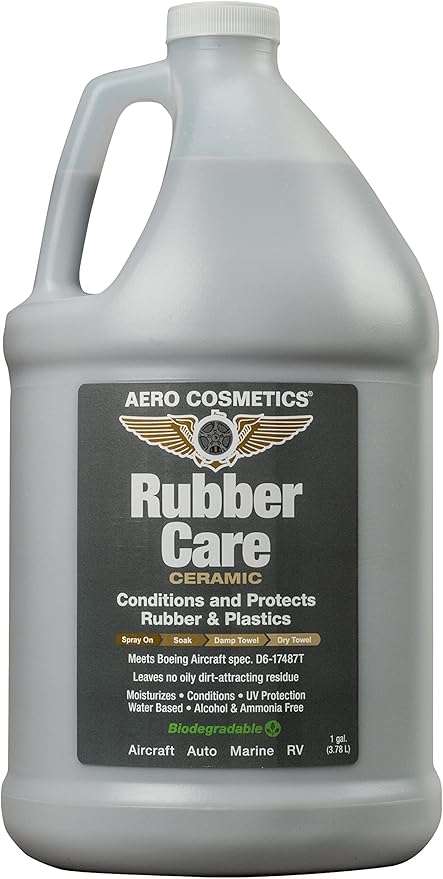 Ceramic Tire Dressing Protector, No Tire Shine, No Dirt or Brake Dust Attracting Residue 1 Gallon Satin/Matte Finish Stays Clean Longer Cleans Up Easier Aircraft Grade Better Than Automotive Products
