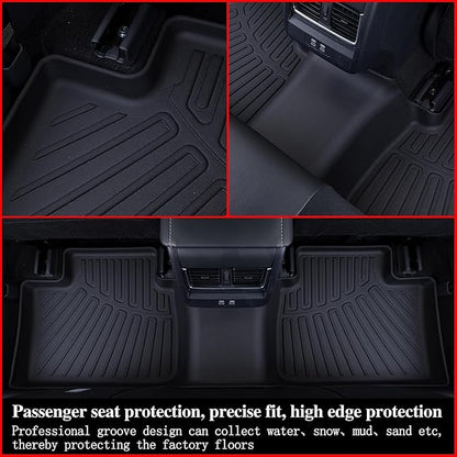 Floor Mat for 2025 Nissan Armada Only Suit for 7 Seats, TPE All Weather Protection Floor Liners & Cargo Liners Velcro Covering The Backrest (for 2025 Nissan Armada-7)