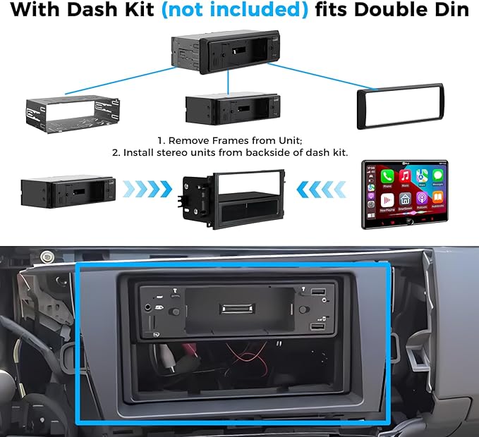 PLZ Single Din Car Stereo Wireless Apple Carplay Android Auto Radio, 10.1" Car Play Touch Screen, Bluetooth 5.3 Car Audio Receiver, 4.2 Channel 240W, Subwoofers, Backup Camera, Navigation, FM/AM, SWC