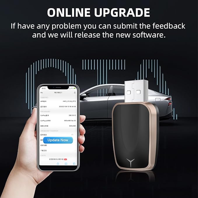 Mini Wireless CarPlay Adapter for iPhone, 2 in 1 CarPlay and Android Auto Wireless Adapter for Cars, Plug & Play, Fast Connection for Android 11+ and CarPlay iOS 10+