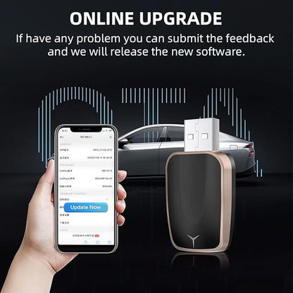 Mini Wireless CarPlay Adapter for iPhone, 2 in 1 CarPlay and Android Auto Wireless Adapter for Cars, Plug & Play, Fast Connection for Android 11+ and CarPlay iOS 10+