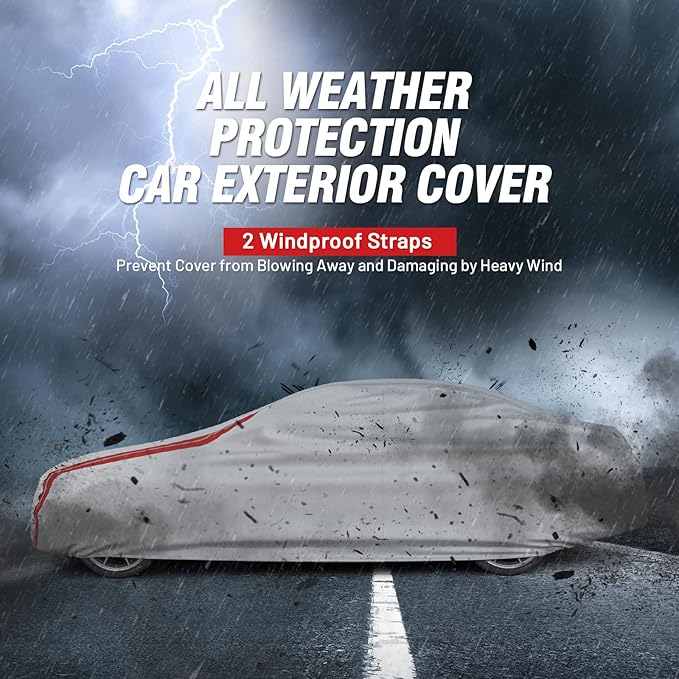 Favoto Sedan Car Cover Waterproof - Custom Fit for Toyota Corolla (1996-2024) All Weather for Automobiles Outdoor with Reflective Stripe Snow Sun Dust UV Protection Full Exterior Cover