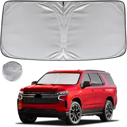 KAYZT Windshield Sun Shade for 2021-2025 Che-vrolet/Chevy Tahoe Foldable Sunshade Front Window Custom Fit Car Accessories