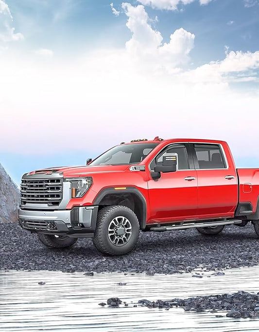 in-Channel Window Rain Guards Fit for Truck Chevy Silverado/GMC Sierra 2500HD 3500HD 2020-2025 Crew Cab Extra Durable Window Visors Window Deflectors Vent Shades Car Accessories-4 pcs 2-Q12