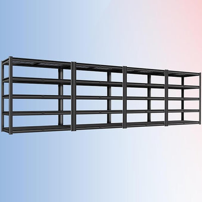 PrimeZone 72" H X 48" W X 18" D Heavy Duty Garage Shelving 5 Tier 2500 LBS Storage Shelves Adjustable Industrial Metal Wire Shelf Unit for Garage,Basement,Pantry,Warehouse,Commercial 4Pack