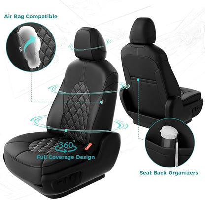 for Toyota Camry Seat Covers LE SE SE Nightshade 2018 2019 2020 2021 2022 2023 2024 - Custom Car Seat Covers Full Set, Waterproof Breathable Leather Seat Covers for Cars, Black Not for Hybrid