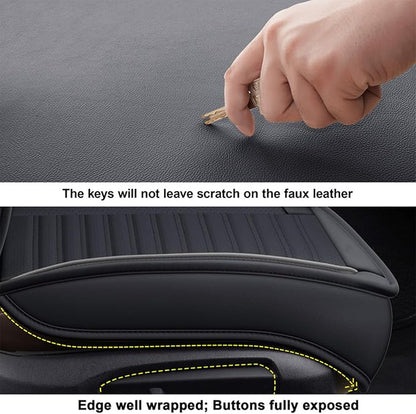 LINGVIDO Car Seat Covers,Breathable and Waterproof Faux Leather Automotive Seat Covers for Cars SUV Pick-up Truck Sedan(Full Seat,Black GrayLine)