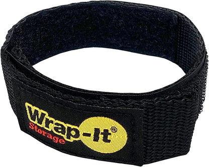 Quick-Straps by Wrap-It Storage – 12” (12-Pack) Black - Hook and Loop Cord Wraps for Cable Storage and Organization