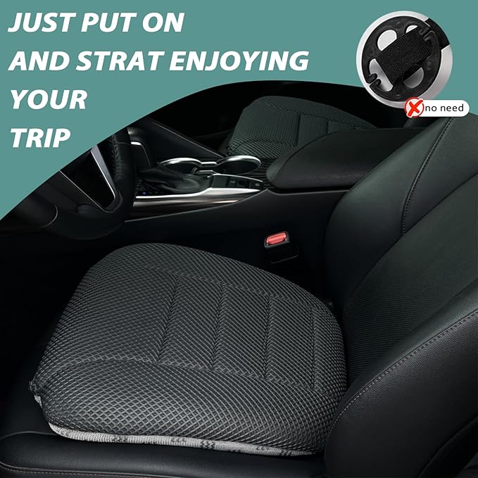 AEROiVi Car Booster Seat Cushion Raise The Height for Short People Driving, Breathable 3D Air Mesh, 3 Inch Booster Seat, Non-Slip Bottom, Comfort Car Seat Protector, Car Seat Pad with Truck,Cars,SUVs