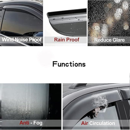 94376 Side Window Wind Deflector, 4pcs Outside Mount Style Tape-On Nice Rain Guards Set, Window Visor fit for 2015-2019 Subaru Outback