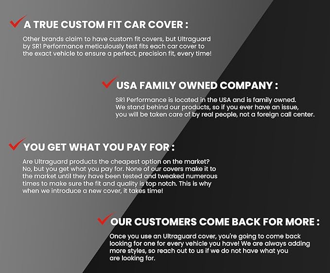 C5 Corvette Car Cover - Custom Fit Outdoor/Indoor Protection Ultraguard Plus 300 Denier Water Resistant - High End Fit for 1997-2004 C5, Z06, Convertible, Hardtop Corvettes (Red/Black)