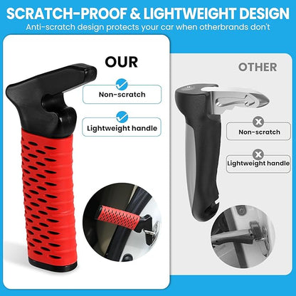 Car Door Handle for Elderly, Car Handle Assist Support, Portable Elderly Assistance Mobility Aids for Getting Out of Car, Auto Grab Cane Nylon Strap for Seniors and Handicapped, Red