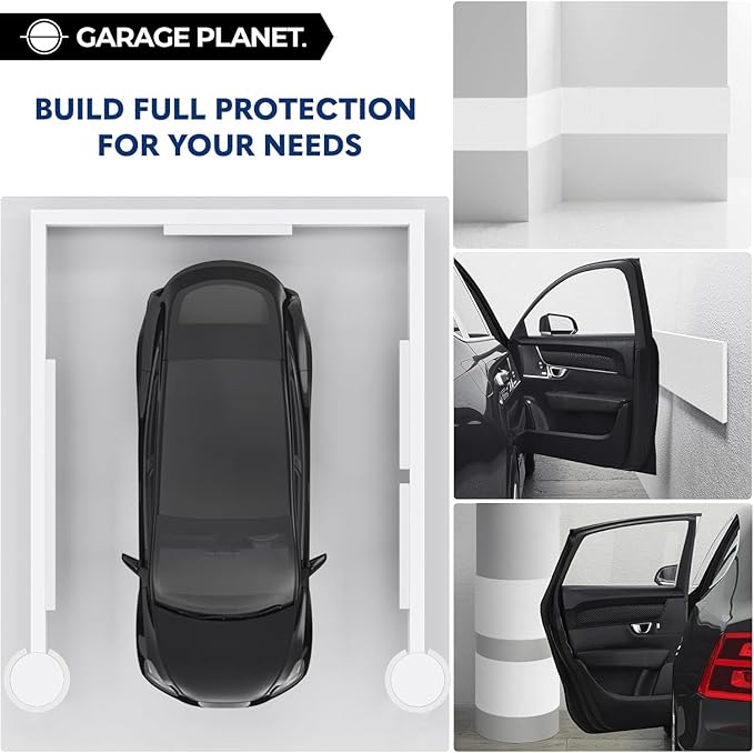 H1 Garage Wall Protector Car Door Wall Protector, Tool-Free, Designed in Australia (White, 2 Pack)