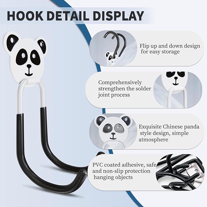 GPANDAG 8-Pack Heavy Duty Garage Hooks, Anti-Slip Coating Utility Hooks for Hanging Ladder, Yard Tools, Bicycle, Hose