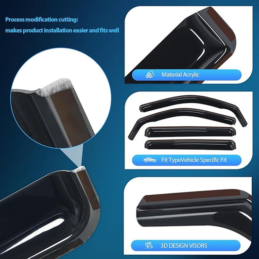 Nilight Window Rain Guards for Ford Maverick 2022 2023 2024 XL XLT Lariat Window Deflectors,Vent Window Visors-4 Pieces